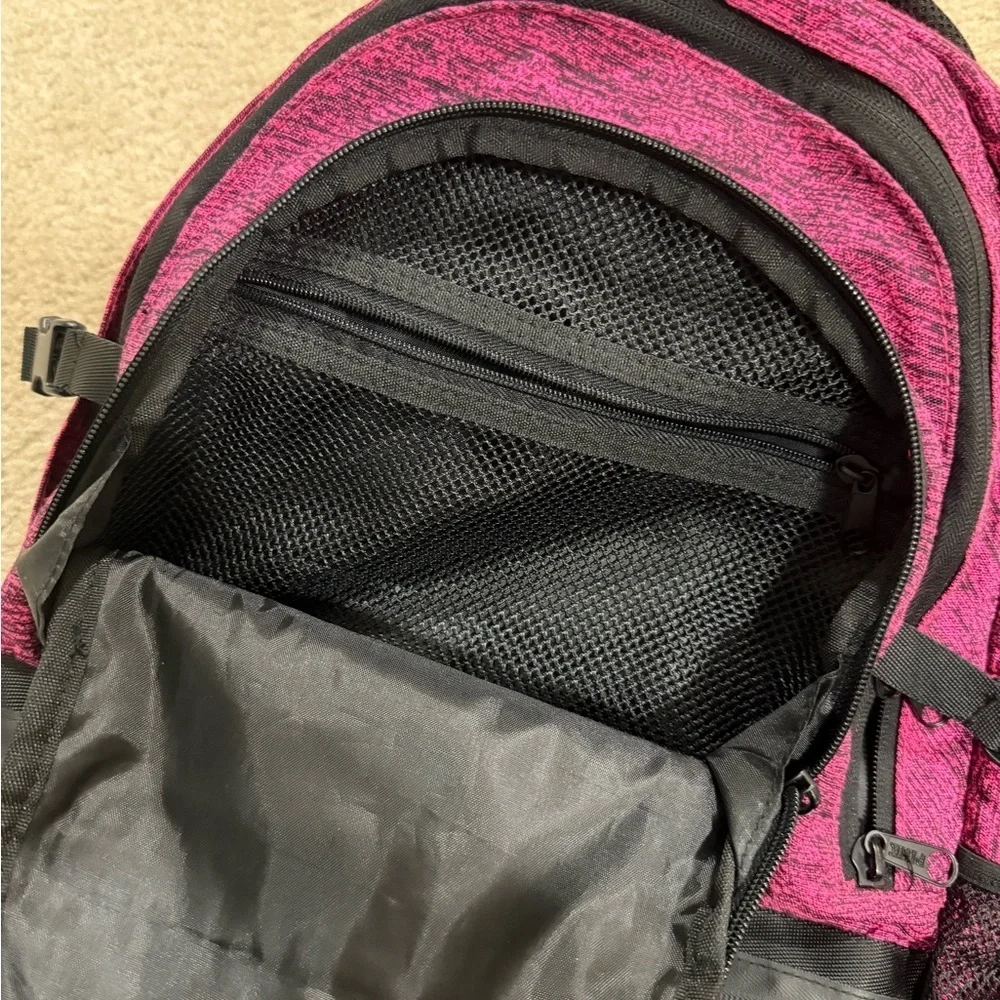 PINK Victoria's Secret Pink and Black Backpack with Sporty Design